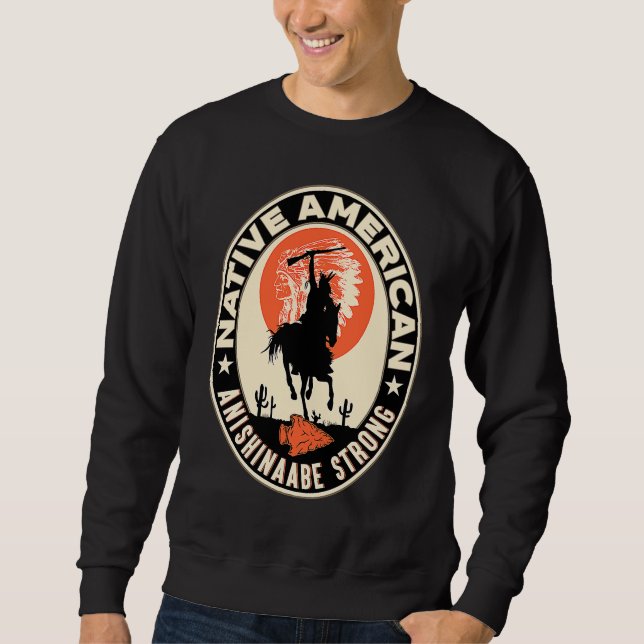 Anishinaabe Tribe Native Indian Pride Res Lång Ärmad Tröja (Framsida)