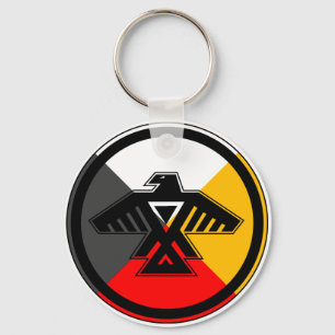 Anishinabek Dodem & 4 riktningar Keychain Nyckelring