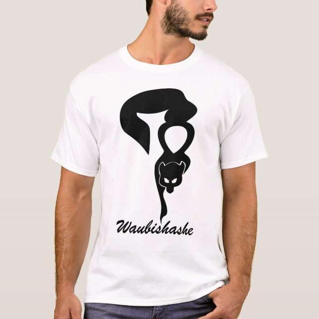 Anishinabek Dodem Waubishashe T-tröja T-shirt (Framsida)