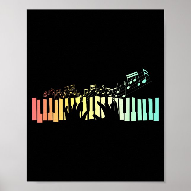 Anist Keyboards Music Notes Ano  Poster (Framsidan)