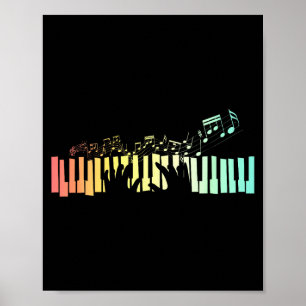 Anist tangentbord Musiknoter Ano Poster