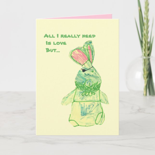 Anita Bunny "Funny Card"-Lodrät alla storlekar Kort (Framsida)