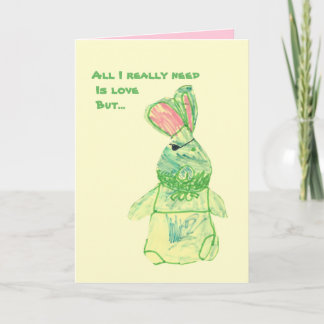 Anita Bunny "Funny Card"-Lodrät alla storlekar Kort
