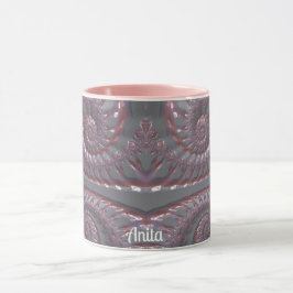 ANITA ~ GLOSSY 3D Zany Rosa Silver ~ Mugg