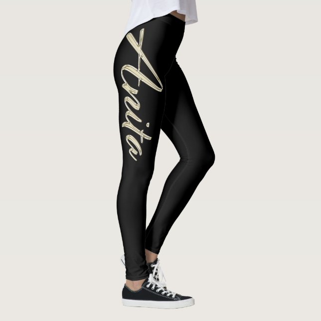 Anita white gold Handwriting Hose Leggings (Höger)