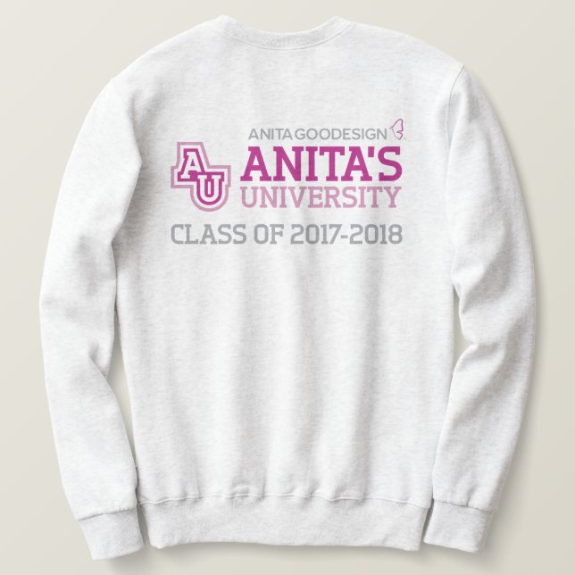 Anitas tröja för universitetenlogotyp (Design baksida)
