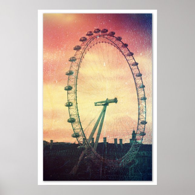 Anitiqued London Öga vid Sunrise Poster (Framsidan)