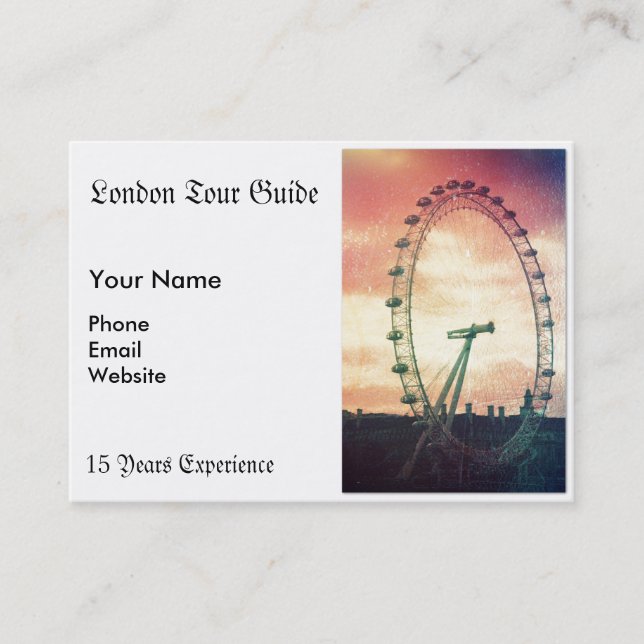 Anitiqued London Öga vid Sunrise Visitkort (Framsida)