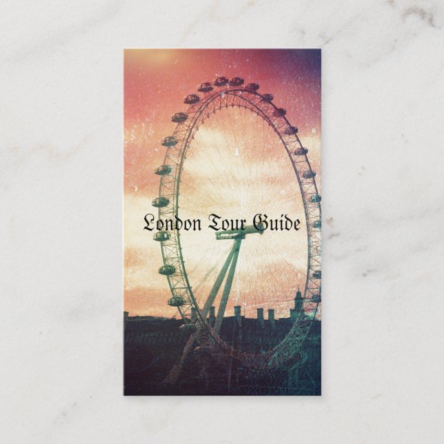 Anitiqued London Öga vid Sunrise Visitkort (Framsida)