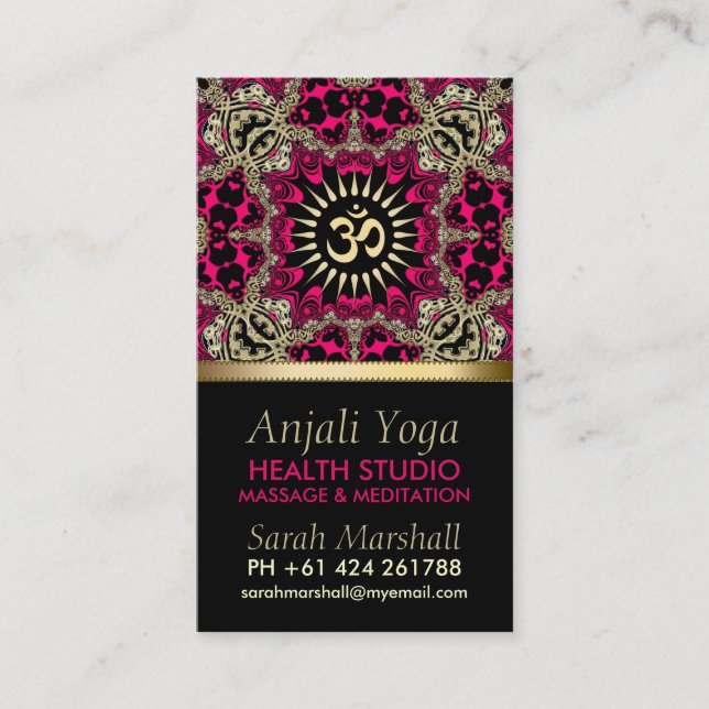 Anjali Yoga Östra New Age Affärskort Visitkort (Framsida)