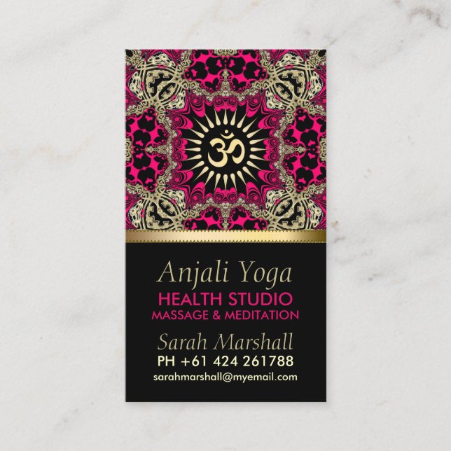 Anjali Yoga Östra New Age Affärskort Visitkort (Framsida)