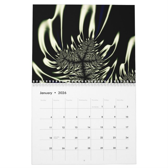 Anjo Lafin fractals 2011 Kalender (Jan 2026)