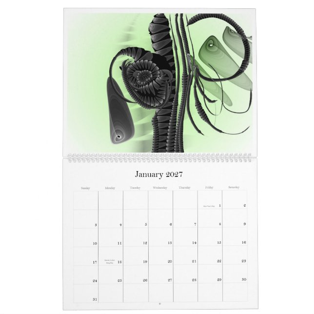 Anjo Lafin Fractalvärld 2010 Kalender (Jan 2027)
