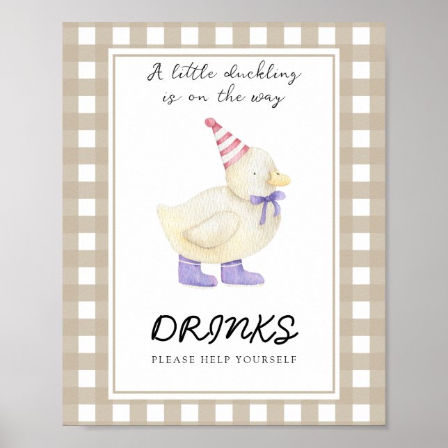 Ank-baby shower - Drycker, ta själv Poster (Framsidan)