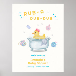 Ank Rub A Dub Dub Badkar Baby Shower Välkommen  Poster