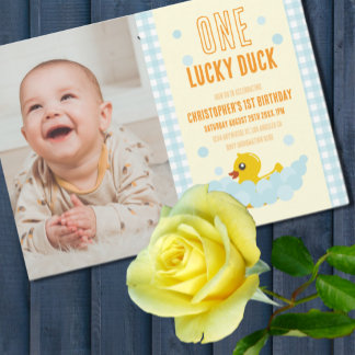 Anka 1:a födelsedag inbjudningar