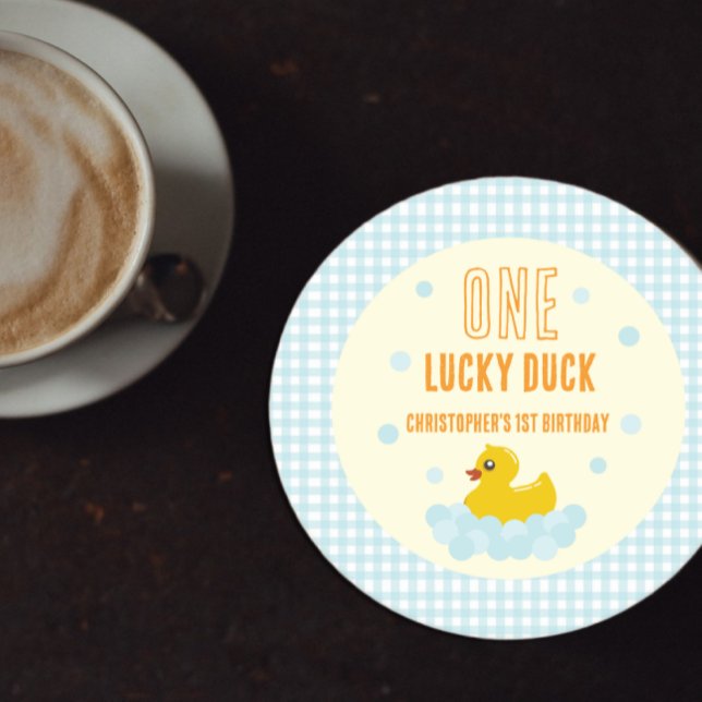 Anka 1:a födelsedag underlägg papper rund (Skapare uppladdad)