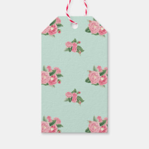 Anka äggblått blommigt presentetikett