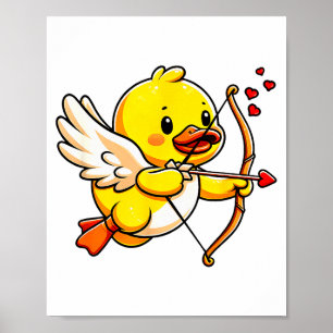 Anka Alla hjärtans dag Cupid Hjärtat Älskare Rolig Poster