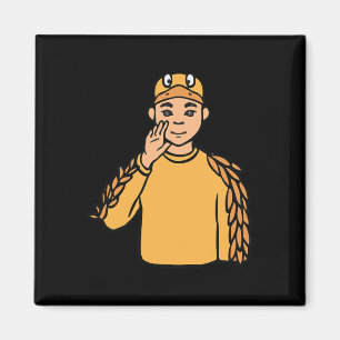 Anka Animal ASL Hand Gesture Döv Hearing Loss Awa Magnet