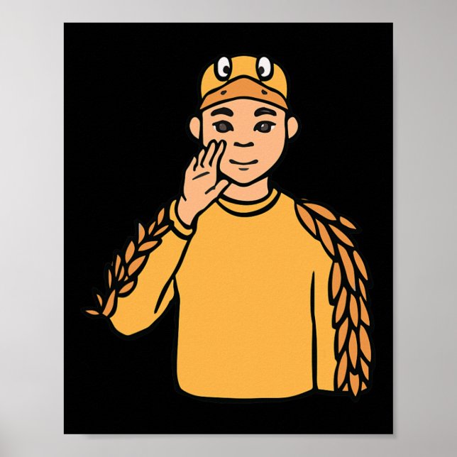 Anka Animal ASL Hand Gesture Döv Hearing Loss Awa Poster (Framsidan)