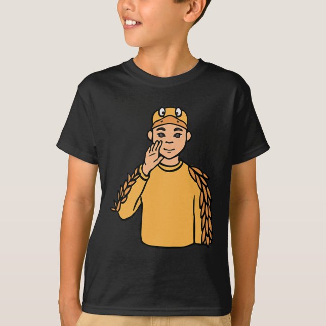 Anka Animal ASL Hand Gesture Döv Hearing Loss Awa T Shirt (Framsida)