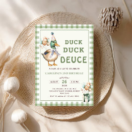 Anka Anka Deuce Balloon 2:a födelsedagsinbjudan Inbjudningar