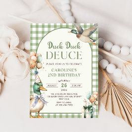 Anka Anka Deuce Balloon 2:a födelsedagsinbjudan Inbjudningar