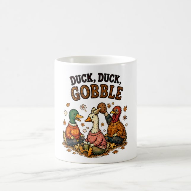 Anka, Anka, Glucka Thanksgiving-design Kaffemugg (Center)