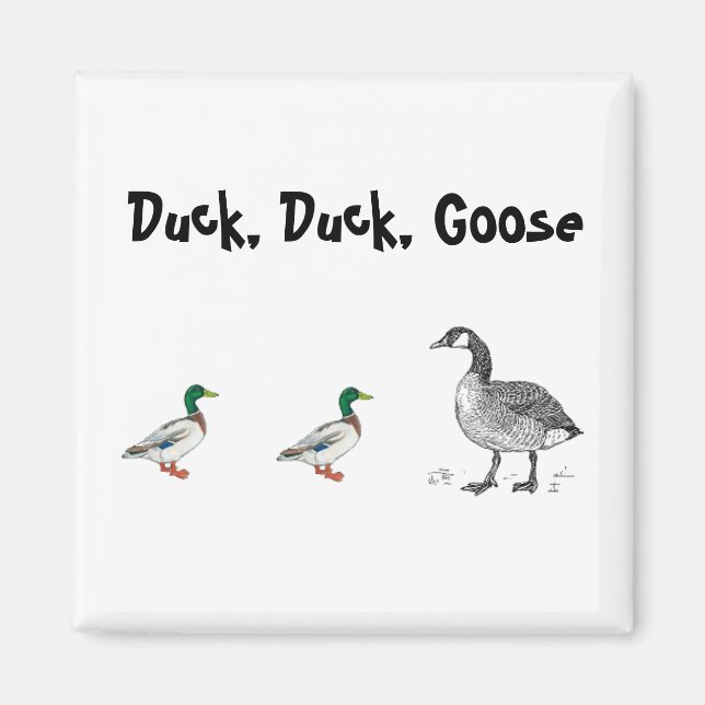 Anka Anka Goose Funny Kids Game Tecknad Pun Magnet (Framsidan)