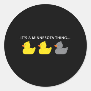 Anka Anka Grått Anka Minnesota Runt Klistermärke