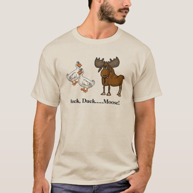 Anka, Anka Moose Funny Manar anslag /Boys Hunting  T Shirt (Framsida)