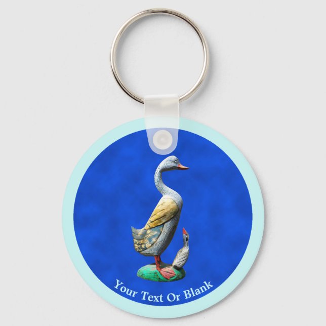 Anka av viltlevande trä nyckelring (Framsida)