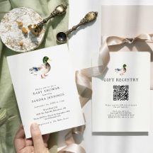 Anka Baby Shower 2-sided Gift Registry QR-kod