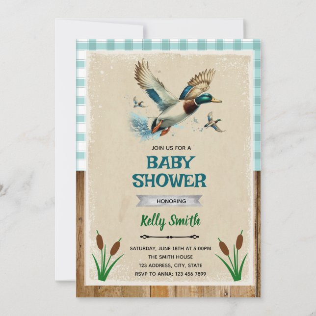 Anka baby shower inbjudan  (Framsida)