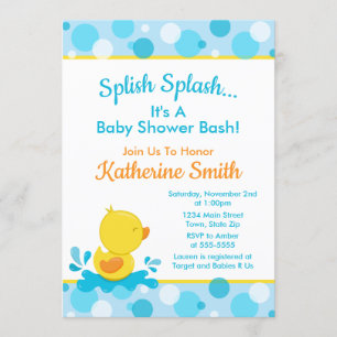 Anka Baby Shower-inbjudan Baby Anka Boy Inbjudningar