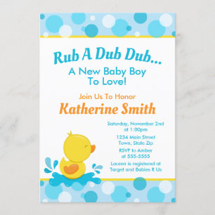 Anka Baby Shower-inbjudan Baby Anka Boy Inbjudningar