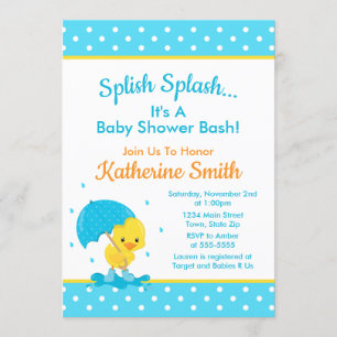 Anka Baby Shower-inbjudan till Baby Anka Boy i Inbjudningar