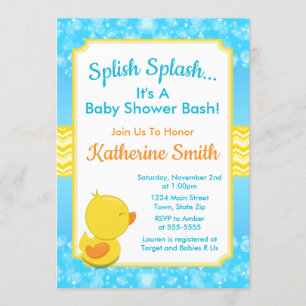 Anka Baby Shower-inbjudan till Baby Anka Boy i Inbjudningar