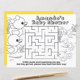 Anka Baby Shower Kids Activity Lakan Bordstablett