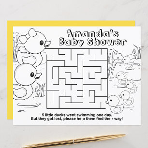 Anka Baby Shower Kids Activity Lakan Bordstablett