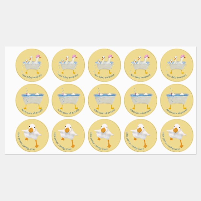 Anka Baby Shower Rund Sticker (Ark)