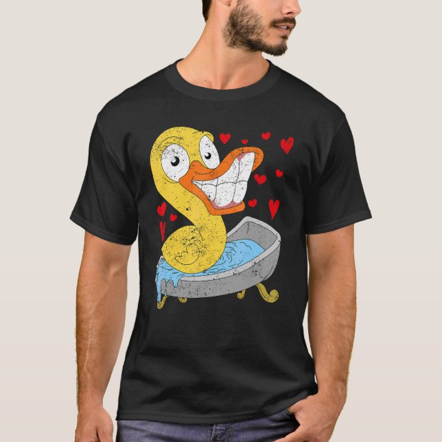 Anka Bath Leksak Duckling Duckie Rubber Anka T Shirt (Framsida)