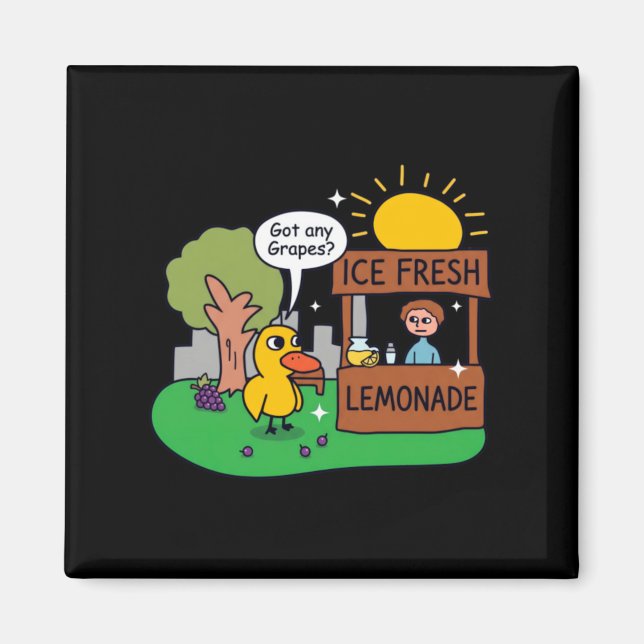 Anka ber om druvor Lemonadstånd Magnet (Framsidan)