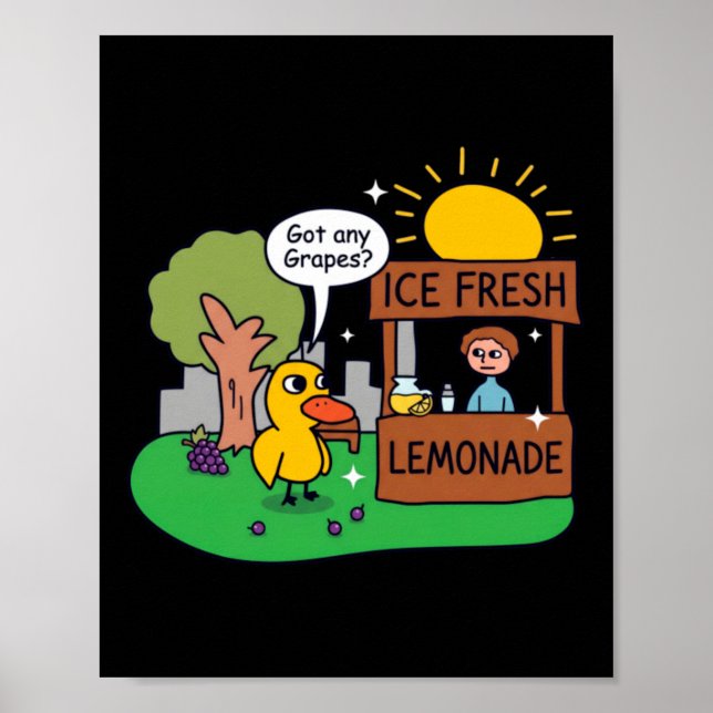 Anka ber om druvor Lemonadstånd Poster (Framsidan)