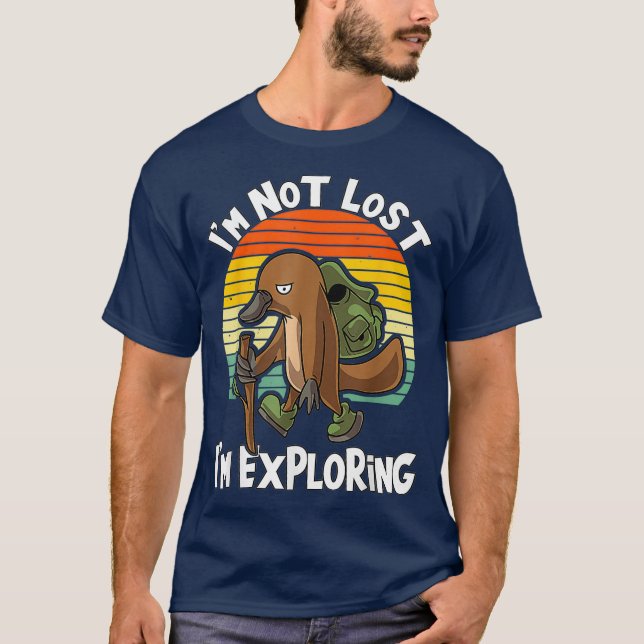 Anka-BIlled Platypus Im Borttappad Im Explorer T Shirt (Framsida)