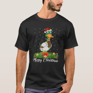 Anka Bird Älskare Matching Santa Hat Anka jul T Shirt