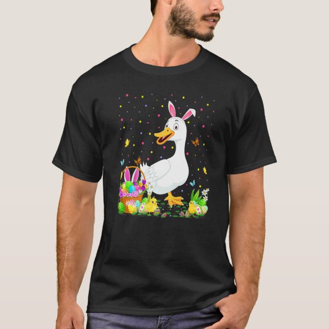 Anka Bird Påskägg Hunt Bunny Anka Påsk Söndag T Shirt (Framsida)