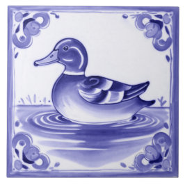 Anka Blue and White European FolAnimal Art Kakelplatta