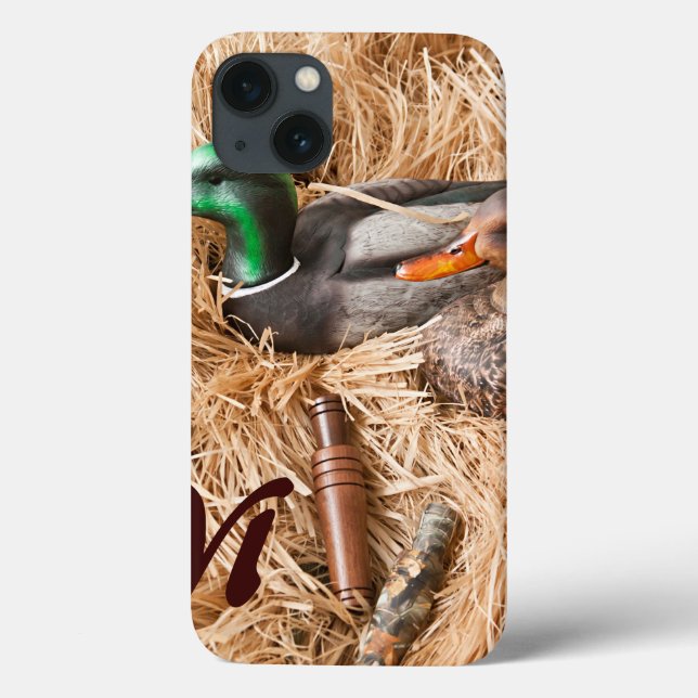 Anka Call Mallard Drake Hunting Monogram IPAD Case (Baksida)